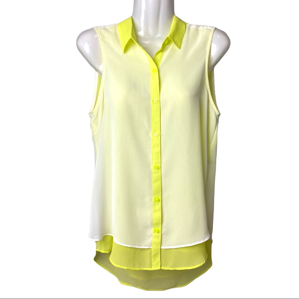 Express | Neon Yellow Double Layer Tank | Size Small